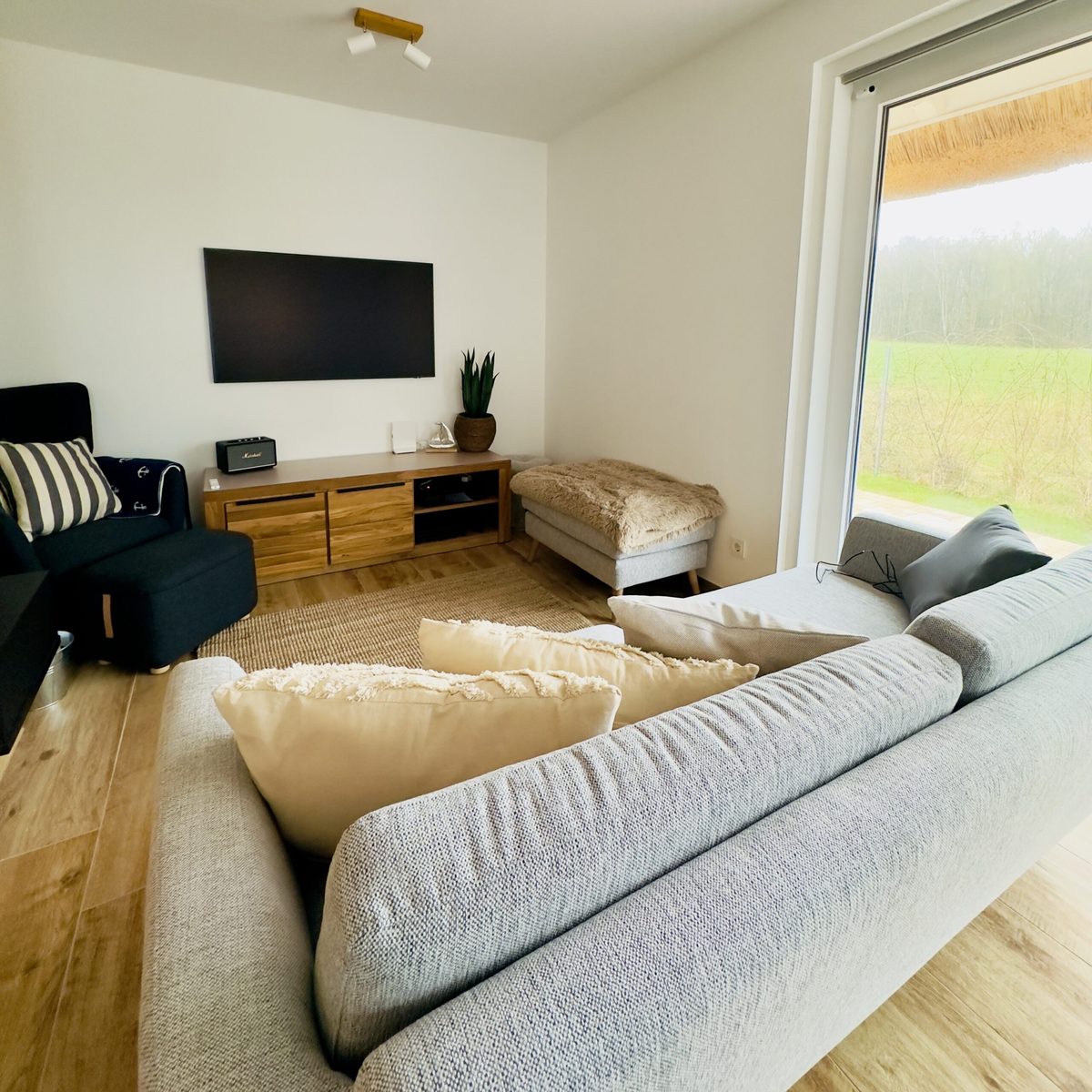 Wohnbereich im Ferienhaus KiteZeit